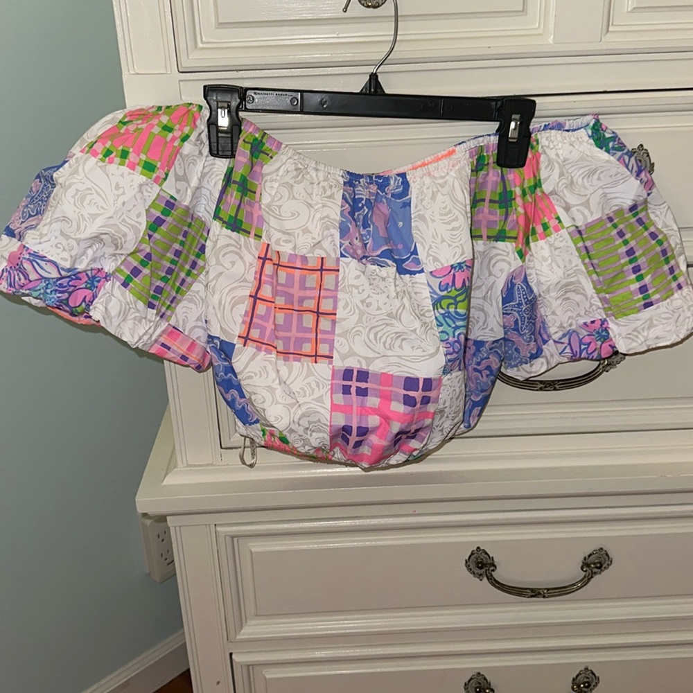 Lilly Pulitzer off the shoulder crop top
